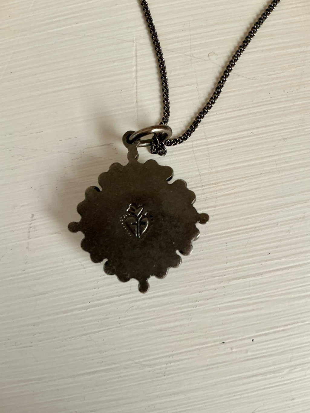 Nwt Vsa Virgins Saints Angels Cloister San Benito Gunmetal Necklace 14"-16" — image 4 of 5